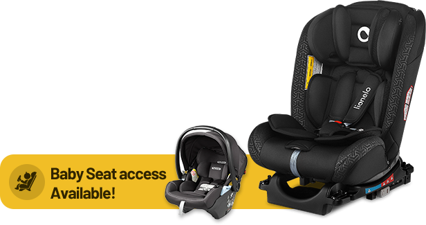 Baby seat access available — baby and child seats on request